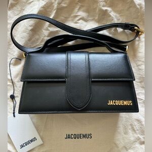 JACQUEMUS - Le Grand Bambino leather top handle bag - Black